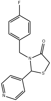 3-(4-fluorobenzyl)-2-(4-pyridyl)-1,3-thiazolan-4-one Structure