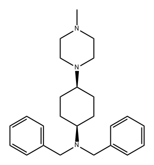 Benzenemethanamine, N-[cis-4-(4-methyl-1-piperazinyl)cyclohexyl]-N-(phenylmethyl)- Structure