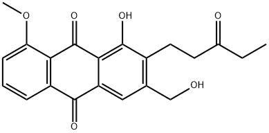 9,10-Anthracenedione, 1-hydroxy-3-(hydroxymethyl)-8-methoxy-2-(3-oxopentyl)- Structure