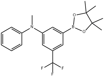 Benzenamine, N-methyl-N-phenyl-3-(4,4,5,5-tetramethyl-1,3,2-dioxaborolan-2-yl)-5-(trifluoromethyl)- Structure