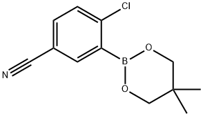 Benzonitrile, 4-chloro-3-(5,5-dimethyl-1,3,2-dioxaborinan-2-yl)- Structure