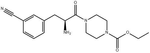 1-Piperazinecarboxylic acid, 4-[(2S)-2-amino-3-(3-cyanophenyl)-1-oxopropyl]-, ethyl ester Structure