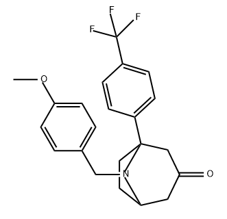 8-Azabicyclo[3.2.1]octan-3-one, 8-[(4-methoxyphenyl)methyl]-1-[4-(trifluoromethyl)phenyl]- Structure