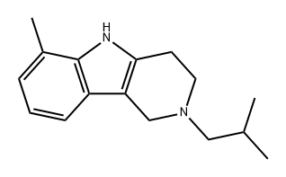 1H-Pyrido[4,3-b]indole, 2,3,4,5-tetrahydro-6-methyl-2-(2-methylpropyl)- Structure