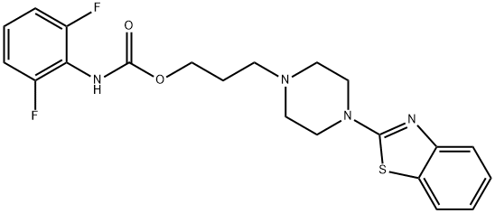 Carbamic acid, N-(2,6-difluorophenyl)-, 3-[4-(2-benzothiazolyl)-1-piperazinyl]propyl ester Structure