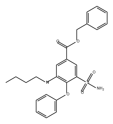 Benzoic acid, 3-(aminosulfonyl)-5-(butylamino)-4-phenoxy-, phenylmethyl ester 구조식 이미지