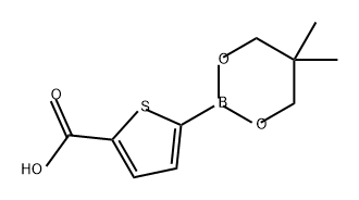 2-Thiophenecarboxylic acid, 5-(5,5-dimethyl-1,3,2-dioxaborinan-2-yl)- Structure