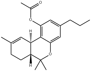 6H-Dibenzo[b,d]pyran-1-ol, 6a,7,8,10a-tetrahydro-6,6,9-trimethyl-3-propyl-, 1-acetate, (6aR,10aR)- Structure