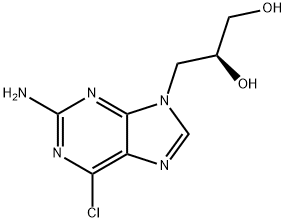 1,2-Propanediol, 3-(2-amino-6-chloro-9H-purin-9-yl)-, (2S)- Structure
