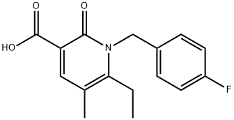 3-Pyridinecarboxylic acid, 6-ethyl-1-[(4-fluorophenyl)methyl]-1,2-dihydro-5-methyl-2-oxo- Structure