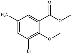 Benzoic acid, 5-amino-3-bromo-2-methoxy-, methyl ester Structure