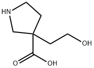 3-Pyrrolidinecarboxylic acid, 3-(2-hydroxyethyl)- Structure