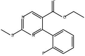 5-Pyrimidinecarboxylic acid, 4-(2-fluorophenyl)-2-(methylthio)-, ethyl ester Structure
