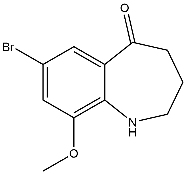 7-Bromo-9-methoxy-3,4-dihydro-1H-benzo[b]azepin-5(2H)-one Structure