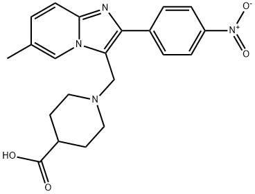 4-Piperidinecarboxylic acid, 1-[[6-methyl-2-(4-nitrophenyl)imidazo[1,2-a]pyridin-3-yl]methyl]- 구조식 이미지