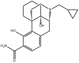 Morphinan-3-carboxamide, 17-(cyclopropylmethyl)-4,14-dihydroxy- Structure