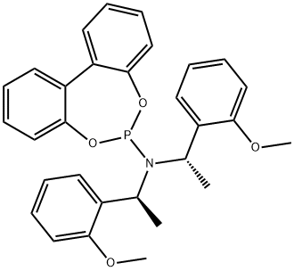 Dibenzo[d,f][1,3,2]dioxaphosphepin-6-amine, N,N-bis[(1S)-1-(2-methoxyphenyl)ethyl]- Structure