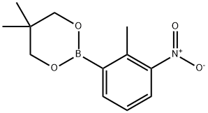 1,3,2-Dioxaborinane, 5,5-dimethyl-2-(2-methyl-3-nitrophenyl)- 구조식 이미지