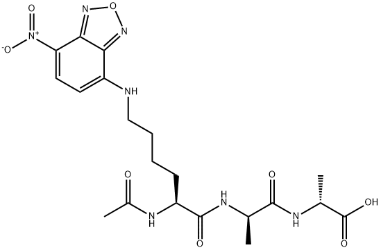 N(alpha)-acetyl-N(epsilon)-4-(7-nitrobenzofurazanyl)lysyl-alanyl-alanine Structure
