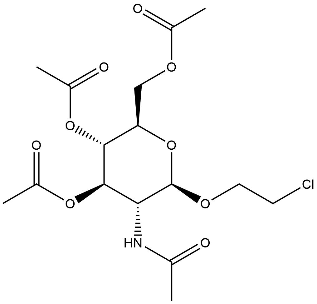 2-Chloroethyl 2-acetamido-3,4,6-tri-O-acetyl-2-deoxy-β-D-glucopyranoside 구조식 이미지