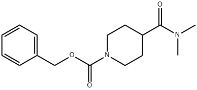 1-Piperidinecarboxylic acid, 4-[(dimethylamino)carbonyl]-, phenylmethyl ester Structure
