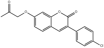 2H-1-Benzopyran-2-one, 3-(4-chlorophenyl)-7-(2-oxopropoxy)- Structure