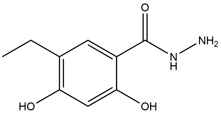 5-Ethyl-2,4-dihydroxybenzoic acid hydrazide 구조식 이미지