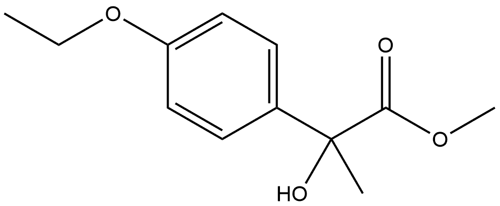 Benzeneacetic acid, 4-ethoxy-α-hydroxy-α-methyl-, methyl ester Structure