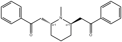 Ethanone, 2,2'-[(2R,6R)-1-methyl-2,6-piperidinediyl]bis[1-phenyl-, rel- Structure