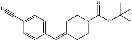 1-Piperidinecarboxylic acid, 4-[(4-cyanophenyl)methylene]-, 1,1-dimethylethyl ester Structure