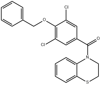 Methanone, [3,5-dichloro-4-(phenylmethoxy)phenyl](2,3-dihydro-4H-1,4-benzothiazin-4-yl)- Structure