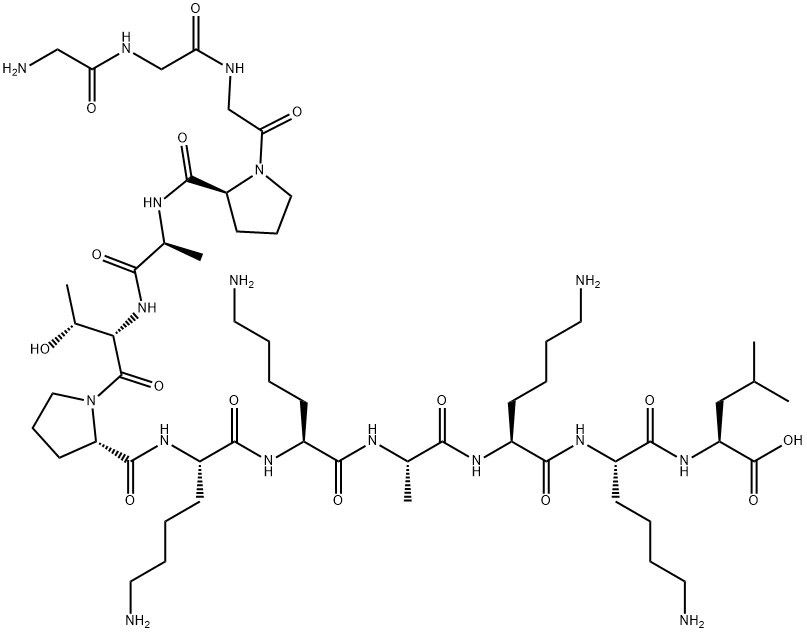 L-Leucine, glycylglycylglycyl-L-prolyl-L-alanyl-L-threonyl-L-prolyl-L-lysyl-L-lysyl-L-alanyl-L-lysyl-L-lysyl- Structure