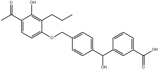 3-[[4-[(4-Acetyl-3-hydroxy-2-propylphenoxy)methyl]phenyl]hydroxymethyl]benzoic acid Structure