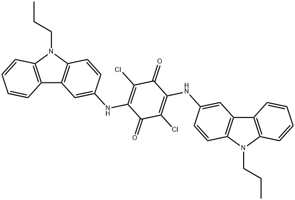 2,5-Cyclohexadiene-1,4-dione, 2,5-dichloro-3,6-bis[(9-propyl-9H-carbazol-3-yl)amino]- Structure