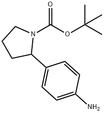 1-Pyrrolidinecarboxylic acid, 2-(4-aminophenyl)-, 1,1-dimethylethyl ester Structure