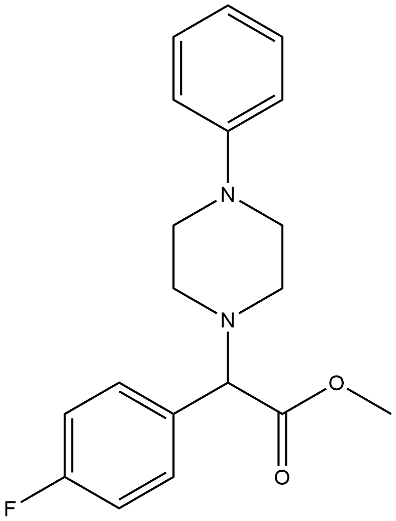 Methyl 2-(4-fluorophenyl)-2-(4-phenylpiperazin-1-yl)acetate hydrobromide Structure