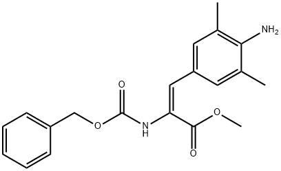 2-Propenoic acid, 3-(4-amino-3,5-dimethylphenyl)-2-[[(phenylmethoxy)carbonyl]amino]-, methyl ester, (2E)- Structure