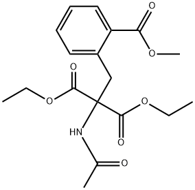 Propanedioic acid, 2-(acetylamino)-2-[[2-(methoxycarbonyl)phenyl]methyl]-, 1,3-diethyl ester 구조식 이미지