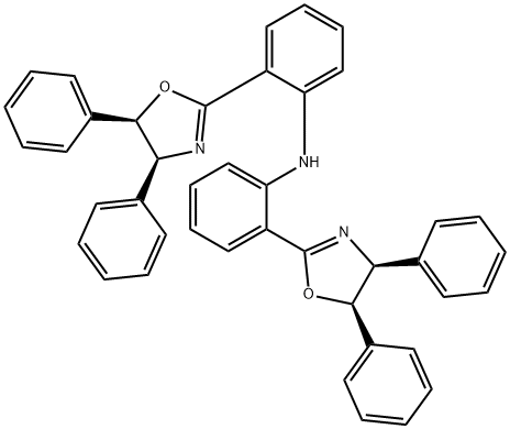 Benzenamine, 2-[(4S,5R)-4,5-dihydro-4,5-diphenyl-2-oxazolyl]-N-[2-[(4S,5R)-4,5-dihydro-4,5-diphenyl-2-oxazolyl]phenyl]- Structure