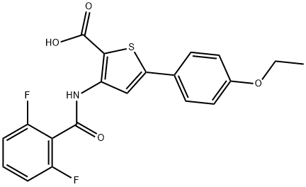 3-[(2,6-Difluorobenzoyl)amino]-5-(4-ethoxyphenyl)-2-thiophenecarboxylic acid Structure