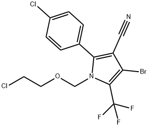 1H-Pyrrole-3-carbonitrile, 4-bromo-1-[(2-chloroethoxy)methyl]-2-(4-chlorophenyl)-5-(trifluoromethyl)- Structure