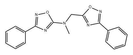 1,2,4-Oxadiazole-5-methanamine, N-methyl-3-phenyl-N-(3-phenyl-1,2,4-oxadiazol-5-yl)- 구조식 이미지