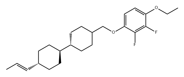 Benzene, 1-ethoxy-2,3-difluoro-4-[[(trans,trans)-4'-(1E)-1-propen-1-yl[1,1'-bicyclohexyl]-4-yl]methoxy]- Structure