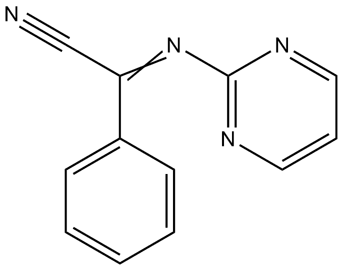 Benzeneacetonitrile, α-(2-pyrimidinylimino)- Structure
