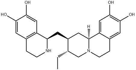 2H-Benzo[a]quinolizine-9,10-diol, 3-ethyl-1,3,4,6,7,11b-hexahydro-2-[[(1R)-1,2,3,4-tetrahydro-6,7-dihydroxy-1-isoquinolinyl]methyl]-, (2S,3R,11bS)- Structure