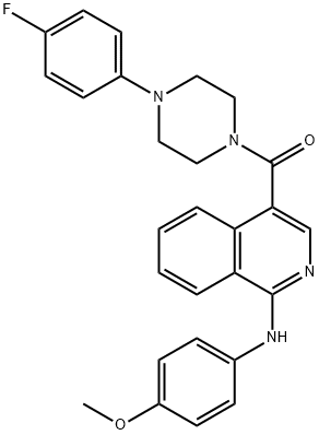 Methanone, [4-(4-fluorophenyl)-1-piperazinyl][1-[(4-methoxyphenyl)amino]-4-isoquinolinyl]- Structure