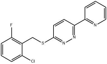 Pyridazine, 3-[[(2-chloro-6-fluorophenyl)methyl]thio]-6-(2-pyridinyl)- Structure