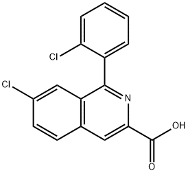7-Chloro-1-(2-chlorophenyl)isoquinoline-3-carboxylic acid 구조식 이미지