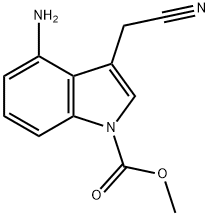 1H-Indole-1-carboxylic acid, 4-amino-3-(cyanomethyl)-, methyl ester 구조식 이미지