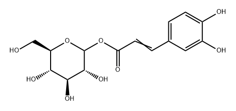 D-Glucopyranose, 1-[3-(3,4-dihydroxyphenyl)-2-propenoate] Structure